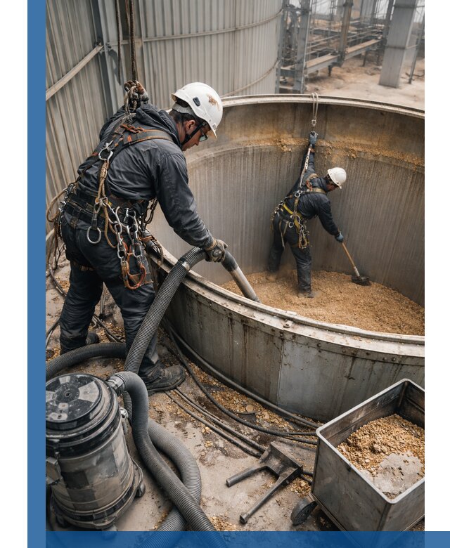 Профессиональная чистка зерновых бункеров в Переславле-Залесском с выездом