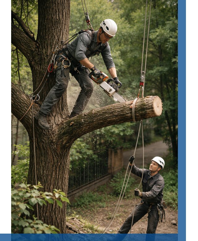 Спил деревьев альпинистами в Переславле-Залесском от 8303 р. | ВЫСОТНИК-Прс