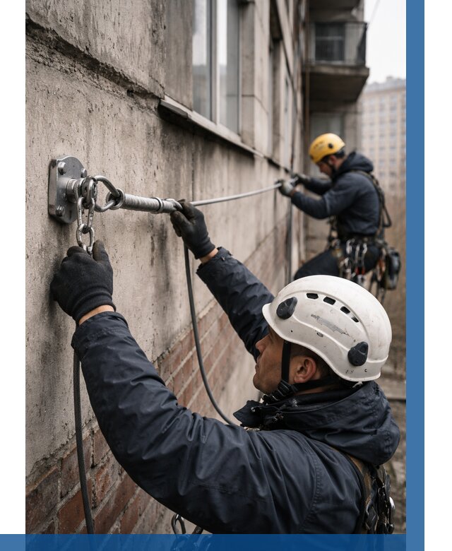 Монтаж анкерных линий в Переславле-Залесском от 3114 р. | ВЫСОТНИК-Прс