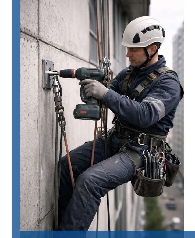 Установка анкерных точек для высотных работ в Переславле-Залесском